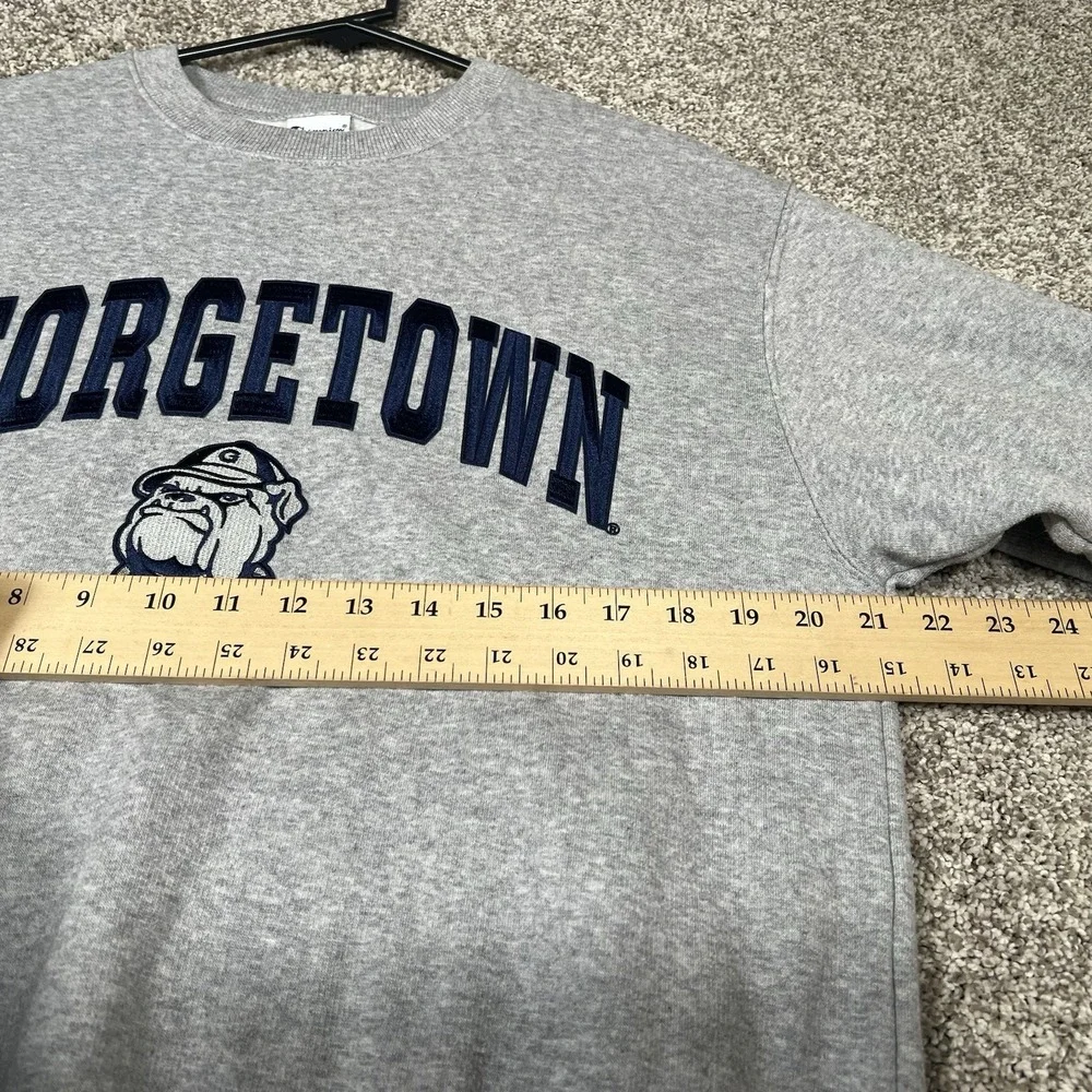 Champion Georgetown Crewneck Mens Medium Gray Bulldogs Sweatshirt Pullover - Picture 4 of 7